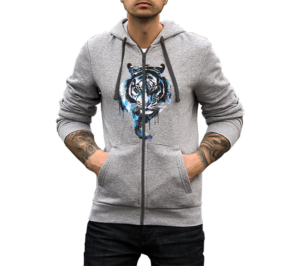 Tiger Face Zipper Hoodie