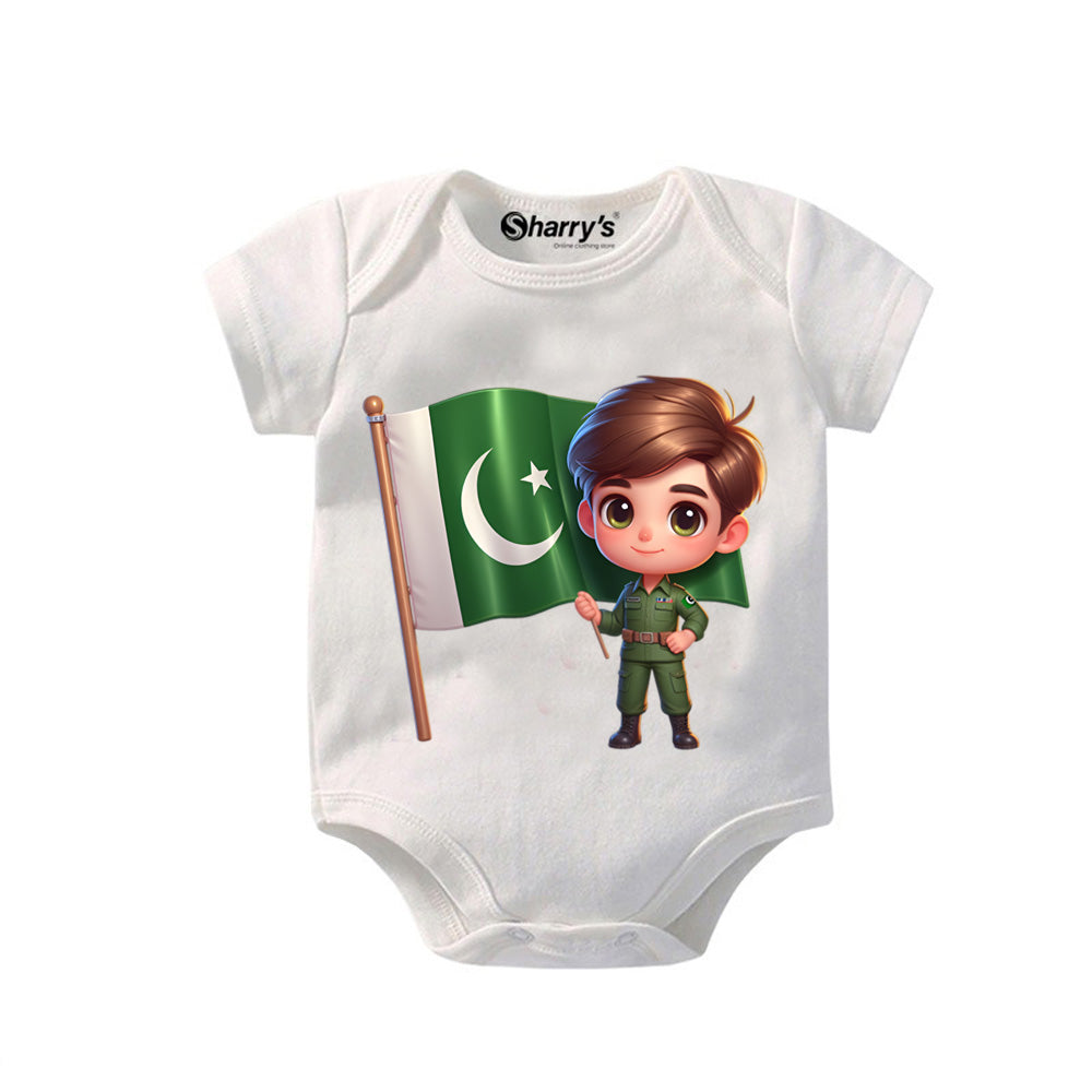 Ai babby with Pakistan Flag 14 August Romper